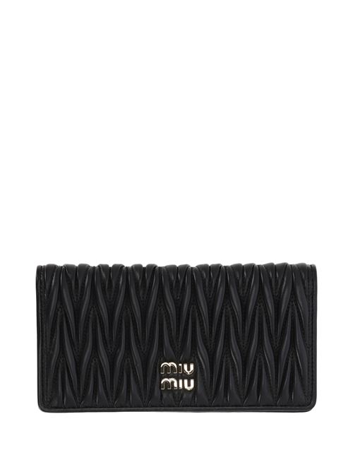 Black calf leather wallet Miu Miu | 5MV0272FPPF0002